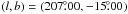Mathematical equation: \hbox{$(l,b) = (207\fdg00, -15\fdg00)$}