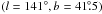 Mathematical equation: \hbox{$(l=141\degr, b=41\fdg5)$}