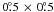 Mathematical equation: \hbox{$0\fdg5\,\times\,0\fdg5$}