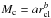 Mathematical equation: \hbox{$M_{\rm c} =a r_{\rm cl}^b $}