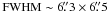 Mathematical equation: \hbox{${\rm FWHM} \sim 6\farcs 3 \times 6 \farcs 5$}