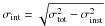 Mathematical equation: \hbox{$\sigma_{\rm int}=\sqrt{\sigma^2_{\rm tot} - \sigma^2_{\rm inst}}$}