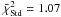 Mathematical equation: \hbox{$\bar{\chi}^2_{\rm Std}=1.07$}