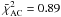 Mathematical equation: \hbox{$\bar{\chi}^2_{\rm AC}=0.89$}