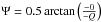 Mathematical equation: \hbox{$\Psi=0.5\arctan\left(\frac{-0}{-Q}\right)$}