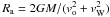 Mathematical equation: \hbox{$R_\mathrm{a} = 2GM/(v_\mathrm{o}^2 + v_\mathrm{W}^2)$}