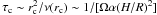 Mathematical equation: \hbox{$\tau_{\rm c}\sim r_{\rm c}^2/\nu(r_{\rm c})\sim 1/[\Omega\alpha(H/R)^2]$}