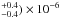 Mathematical equation: \hbox{$^{+0.4}_{-0.4}) \times 10^{-6}$}