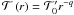 Mathematical equation: \hbox{$\mathcal{T}\left(r\right) = \mathcal{T}_{0}' r^{-q}$}