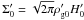 Mathematical equation: \hbox{$\Sigmap = \sqrt{2 \pi}\rho_{\rm{g}0} 'H_0'$}