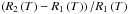Mathematical equation: \hbox{$\left( R_{2}\left(T\right) - R_{1}\left(T\right) \right) / R_{1}\left(T\right)$}