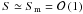 Mathematical equation: \hbox{$S \simeq \sm = \mathcal{O}\left(1\right)$}