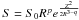 Mathematical equation: \hbox{$S = \sz R^{p}e^{\frac{Z^{2}}{2R^{3-q}}}$}