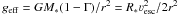 Mathematical equation: \hbox{$\geff = G M_{*} (1-\Gamma) / r^{2} = R_{*} \vesc^{2} / 2r^{2}$}