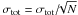 Mathematical equation: \hbox{$\mathrm{\sigma_{tot}=\sigma_{tot}/\!\!\sqrt{N}}$}
