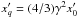 Mathematical equation: \hbox{$x'_q = (4/3) \gamma^2 x'_0$}