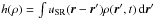 Mathematical equation: \hbox{$h(\rho)=\int u_{\rm SR}({\vec r}-{\vec r}')\rho({\vec r}',t)\, {\rm d}{\vec r}'$}
