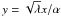 Mathematical equation: \hbox{$y=\sqrt{\lambda}x/\alpha$}