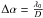 Mathematical equation: \hbox{$\Delta \alpha = \frac{\lambda_0}{D}$}