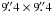 Mathematical equation: \hbox{$9\farcs4\times9\farcs4$}