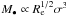 Mathematical equation: \hbox{$M_{\bullet} \propto R_{{\rm e}}^{1/2} \sigma^3$}