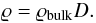 Mathematical equation: \begin{equation} \varrho=\varrho_{\rm bulk}D . \label{EqDensD} \end{equation}