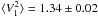 Mathematical equation: \hbox{$\langle\visiun\rangle = 1.34\pm0.02$}