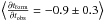 Mathematical equation: \hbox{$\left \langle \frac{\partial t_{\rm form}}{\partial t_{\rm obs}}= -0.9\pm 0.3 \right \rangle$}
