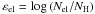 Mathematical equation: \hbox{$\varepsilon_\text{el}=\log\zav{N_\text{el}/N_\text{H}}$}