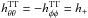Mathematical equation: \hbox{$h^{\rm TT}_{\theta\theta} = - h^{\rm TT}_{\phi\phi} = h_+$}
