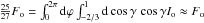 Mathematical equation: \hbox{$\frac{25}{27}F_{\rm o} = \int_0^{2\pi} {\rm d} \varphi \int_{-2/3}^1 {\rm d} \cos\gamma\, \cos\gamma I_{\rm o} \approx F_{\rm o}$}