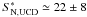 Mathematical equation: \hbox{$S_{\rm N,UCD}^* \simeq 22 \pm 8$}