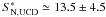 Mathematical equation: \hbox{$S_{\rm N,UCD}^* \simeq 13.5 \pm 4.5$}