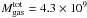 Mathematical equation: \hbox{$M_{\rm gas}^{\rm tot}=4.3\times 10^{9}$}