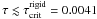 Mathematical equation: \hbox{$\tau\lesssim\tau^\mathrm{rigid}_\mathrm{crit}=0.0041$}