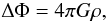 Mathematical equation: \appendix \setcounter{section}{1} \begin{equation} \Delta\Phi = 4\pi G\rho, \label{poiss} \end{equation}