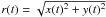 Mathematical equation: \hbox{$r(t) = \sqrt{x(t)^2 + y(t)^2}$}