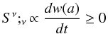 \begin{equation} \label{c2} S^{\nu};_{\nu} \propto {dw(a)\over dt} \geq 0\; \end{equation}