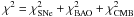 \hbox{$\chi^2 = \chi^{2}_{\rm{SNe}} + \chi^{2}_{\rm{BAO}} + \chi^{2}_{\rm{CMB}}$}