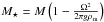 Mathematical equation: \hbox{$M_\star=M \left(1 - \frac{\Omega^2}{2\pi g \rho_{\rm m}} \right)$}