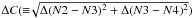 Mathematical equation: \hbox{$\Delta C ({\equiv}\!\sqrt{\Delta(N2-N3)^2 + \Delta(N3-N4)^2} )$}