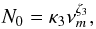 Mathematical equation: \begin{equation} N_0=\kappa_3 \nu_m^{\zeta_3}, \end{equation}