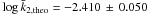 Mathematical equation: \hbox{$\log \bar k_{2,\rm theo} = -2.410 \,\pm\, 0.050$}