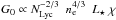 Mathematical equation: \hbox{$G_0\propto N_{\rm Lyc}^{-2/3}\ \ n_{\rm e}^{4/3}\ \ L_{\star}\ \chi$}