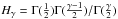 Mathematical equation: \hbox{$H_{\gamma}=\Gamma(\frac{1}{2}) \Gamma(\frac{\gamma-1}{2})/\Gamma (\frac{\gamma}{2})$}