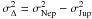 Mathematical equation: \hbox{$\sigma_\Delta^2 = \sigma_\Nep^2-\sigma_\Jup^2$}