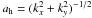 Mathematical equation: \hbox{$a_{\rm h}=(k_x^2+k_y^2)^{-1/2}$}