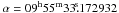 Mathematical equation: \hbox{$\alpha=09^{\rm h}55^{\rm m}33\fs172932$}