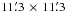 Mathematical equation: \hbox{$11\farcm3 \,\times\, 11\farcm3$}