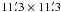 Mathematical equation: \hbox{$11\farcm3 \times 11\farcm3$}